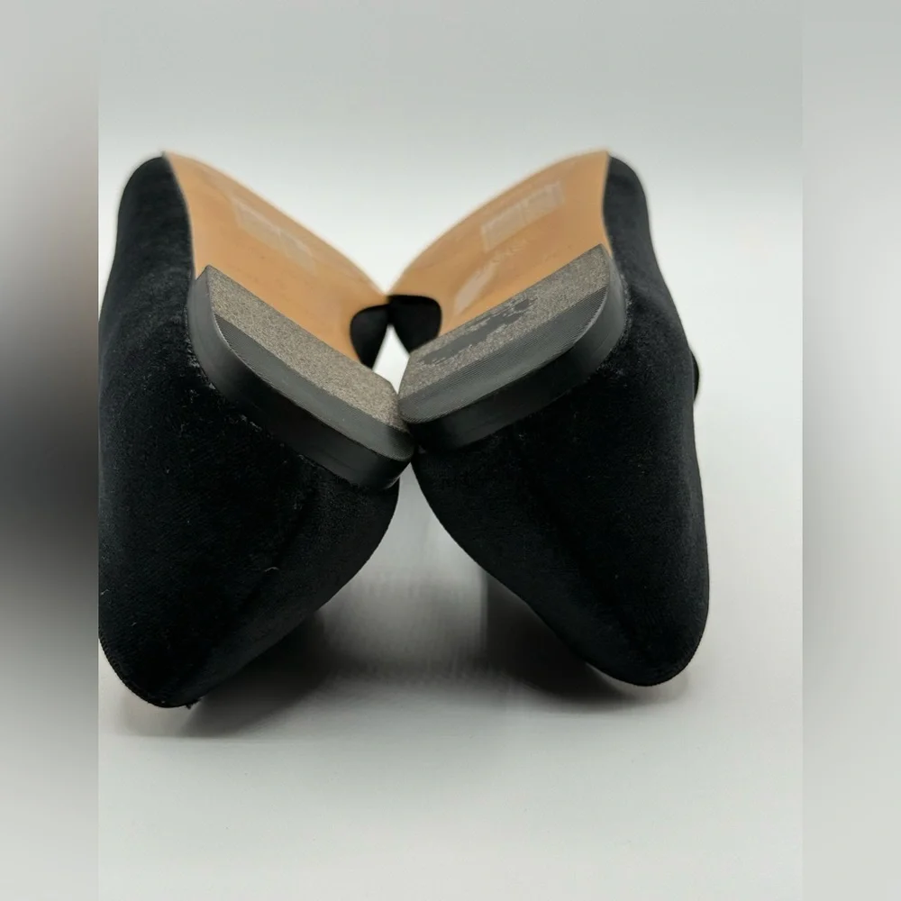 J. Crew Classic Black Velvet Slip-On Loafers – Elegant Minimalist Dress Flats - Picture 7 of 16